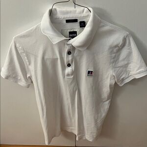 Hugo Boss White Polo Shirt with Logo